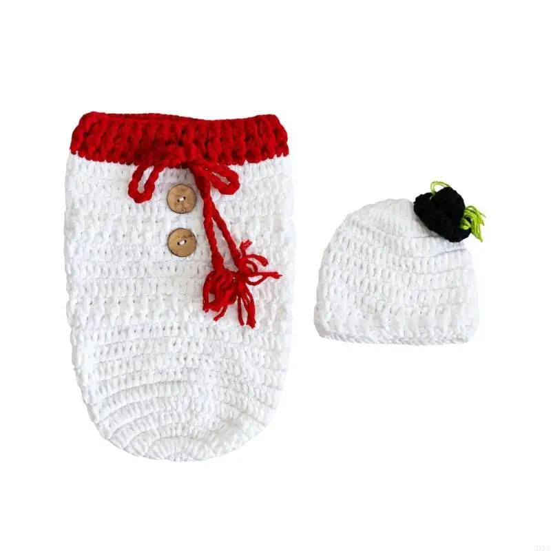 Holiday Portrait Photo Prop Set for Newborn Photography with Textured Yarn Styling, Christmas Theme and Family Portrait Use