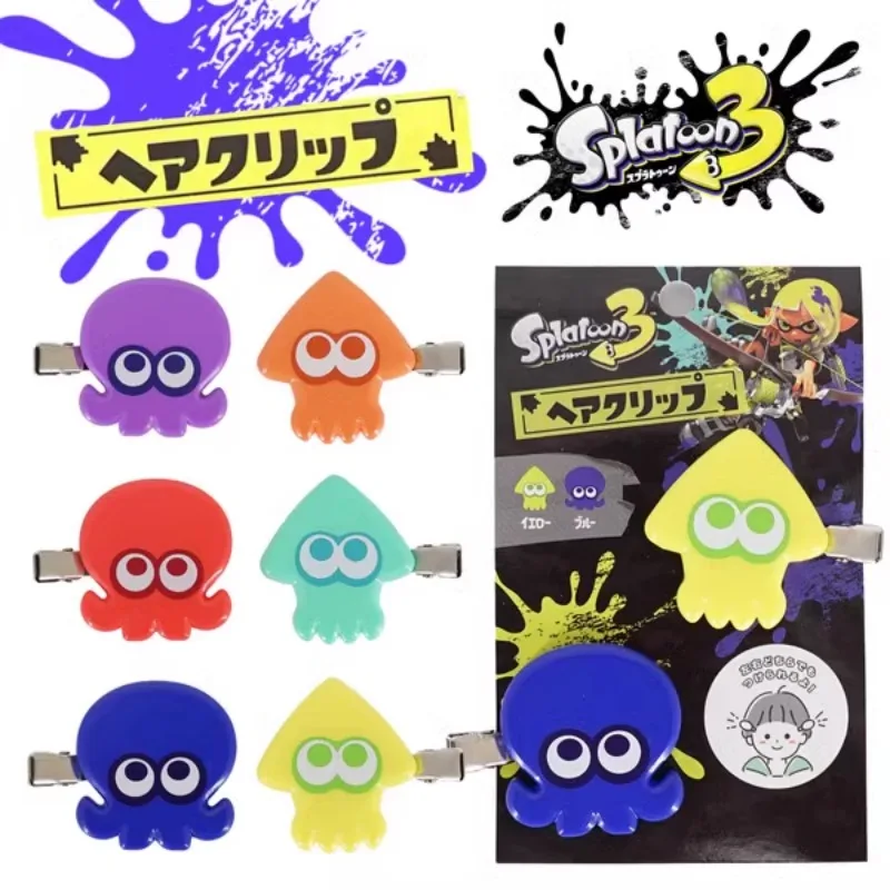 

In Stock Splatoon3 Hair Clips Official Peripheral Squid Spray Hair AccessoriesCollections Birthday Gift Anime Model