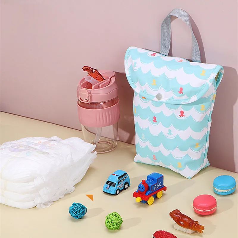 Bolsa impermeable reutilizable para pañales de bebé, bolso de mano de gran capacidad para mamá, bolsa de almacenamiento de pañales, bolsa de transporte para salir