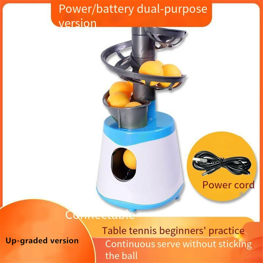 2024 Up-graded Portable Table Tennis Ball Pitcher Dual Power Supply Version Ping Pong Ball Robot Pitching Machine For Trainers