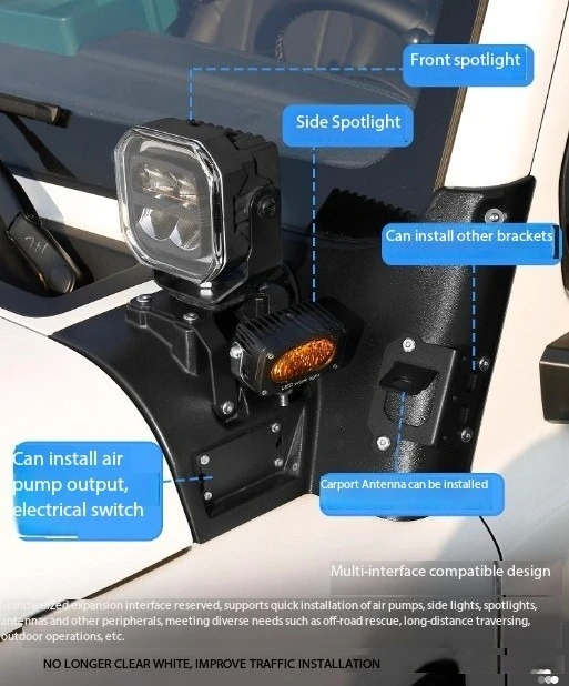 For BAW 212 T01 Car A-pillar Dual-light Expansion Bracket Wear-resistant Front Hood Led Spotlight Quick Release Lamp Stand