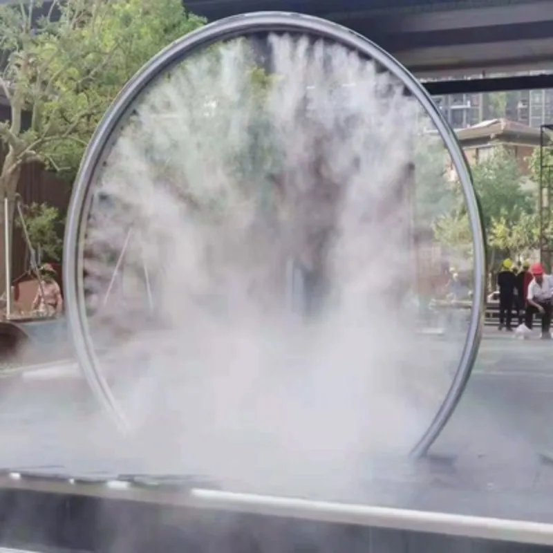 Water mist door, scenic landscape atomization door, arched channel fog forest device stainless steel