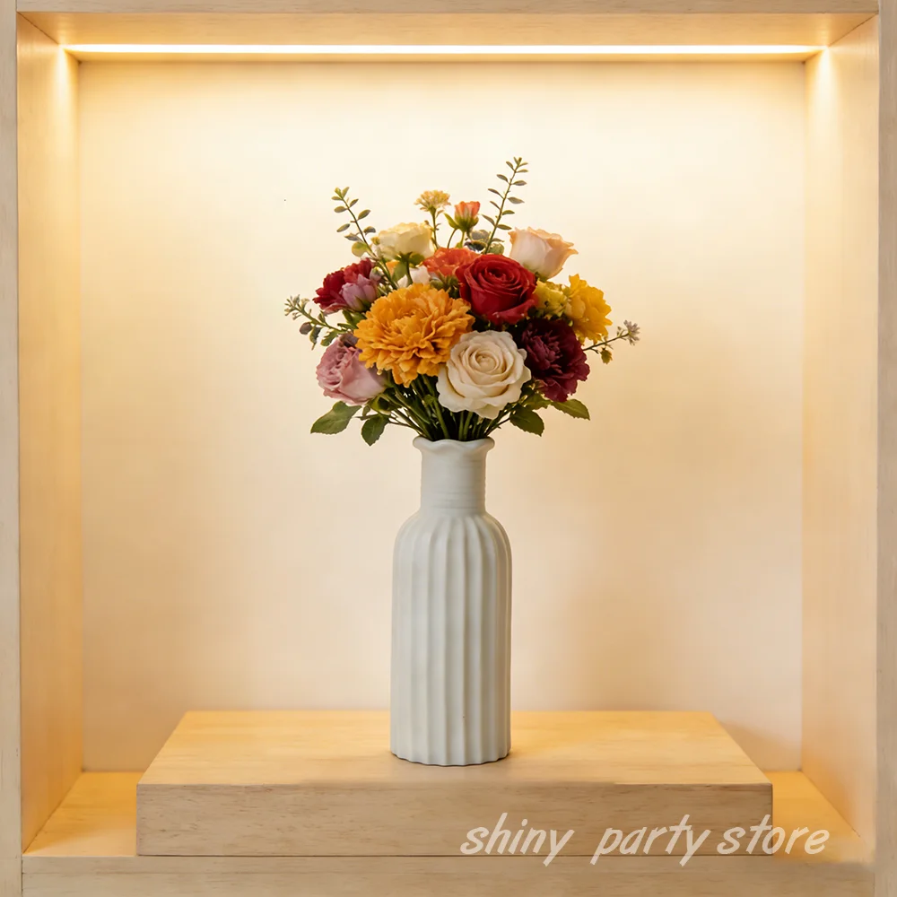 

Heigh 20cm NEW Sand White Plain Embryo Vase Home High-End Floral Vase Indoor Decoration Ceramic Tabletop Vase Artistic Ornament