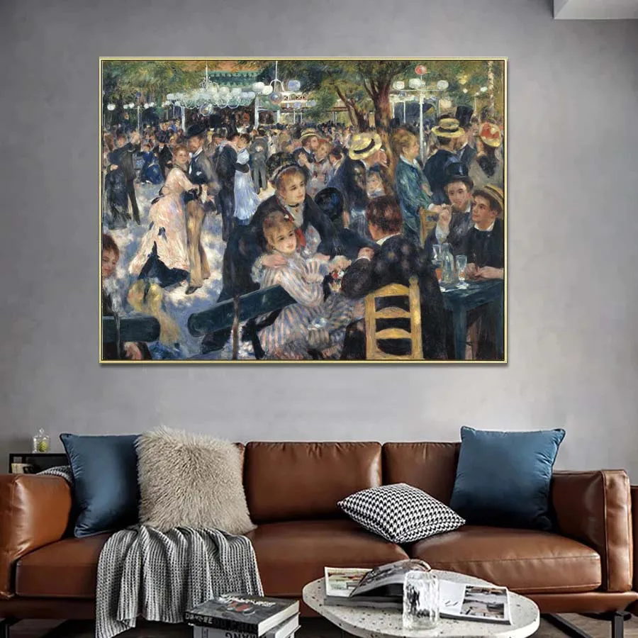 Dance at Moulin de la Galette by Pierre-Auguste Renoir hand painted  famous Artist's Masterpiece reproduction home decor picture