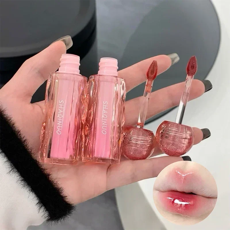 Smalto per labbra a specchio Gloss duraturo Tazza antiaderente impermeabile Rossetto luminoso Tinta per labbra Tinta Cosmetici per trucco rosa nudo coreano di lusso