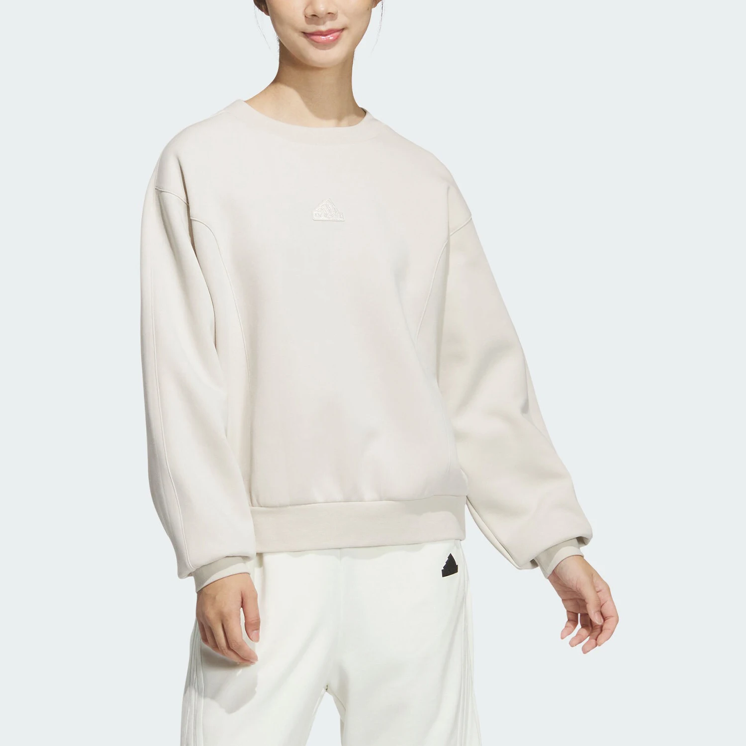 

Adidas Official Authentic LOGO CREW Women's Loose Round Neck Sport Sweatshirt JJ3568