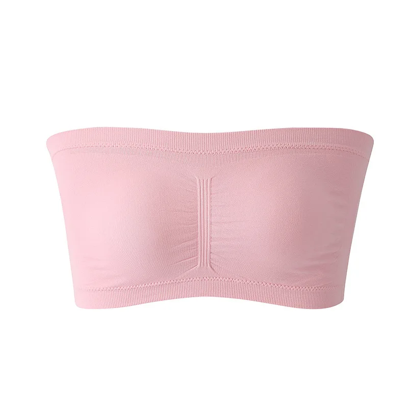 1pcs Women\'s Bra Plus Size Strapless Bra Thin Removable Chest Cushion Top Stretchy Seamless Invisible Bra S-6XL