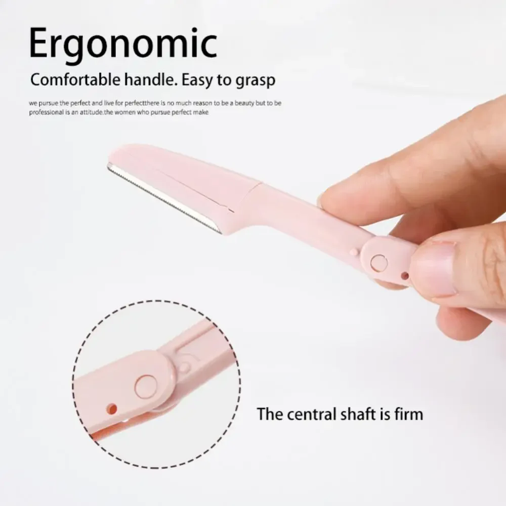 Afeitadora facial plegable segura para mujer, recortadora de cejas, cuchilla antiarañazos, herramientas de maquillaje, recortador de cejas, maquinilla de afeitar facial para mujer