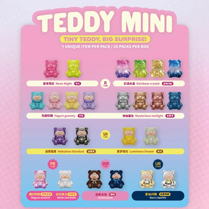 لولو بيجي تيدي حقيبة مفاجأة صغيرة Kawaii لولو بيجي عمل الشكل حقيبة غامضة لطيف تيدي أنيمي دمية صندوق أعمى اللعب الهدايا