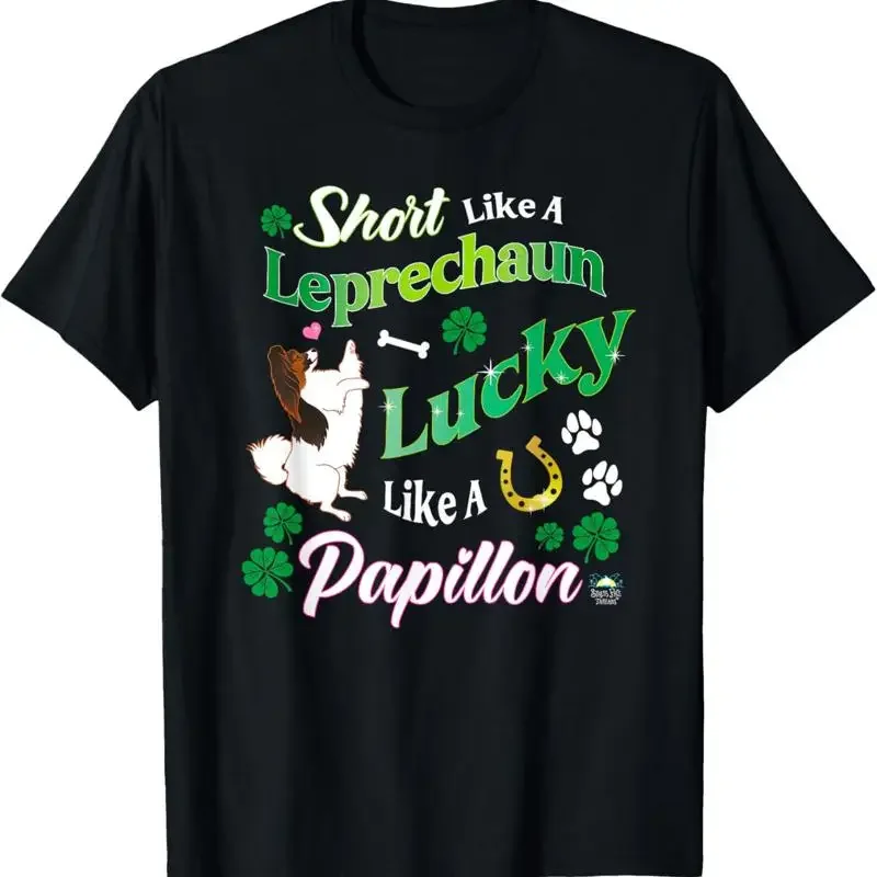 Short like a Leprechaun Lucky Papillon Dog T Shirt