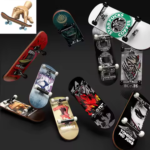 Adult DIY Toys Wooden Professional Finger Skateboards Skate Park Tech Parts Deck Stunt Metal Bracket Bearing Wheel Tabletop Gift