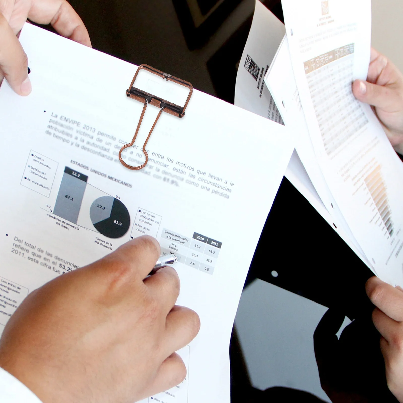 

6 pcs Retro Metal Binder Clips Multi-Functional File Organizing Clamps For Office School Supplies Exam Papers Documents Storage