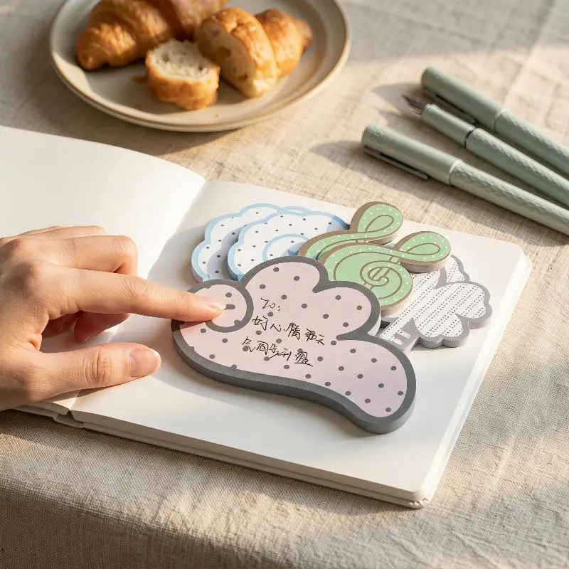 Kawaii Polka Dot Irregular Shaped Self Adhesive Sticky Notes 30 Sheets Each For School Office Daily Note Taking