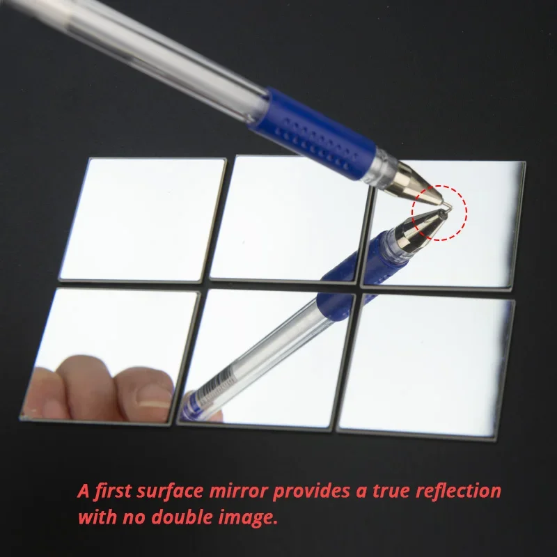 8PCS 35x35mm Optical Front Surface Reflector Mirrors High Reflectivity First Surface Mirror Thickness 1.1mm 2mm 3mm 5mm