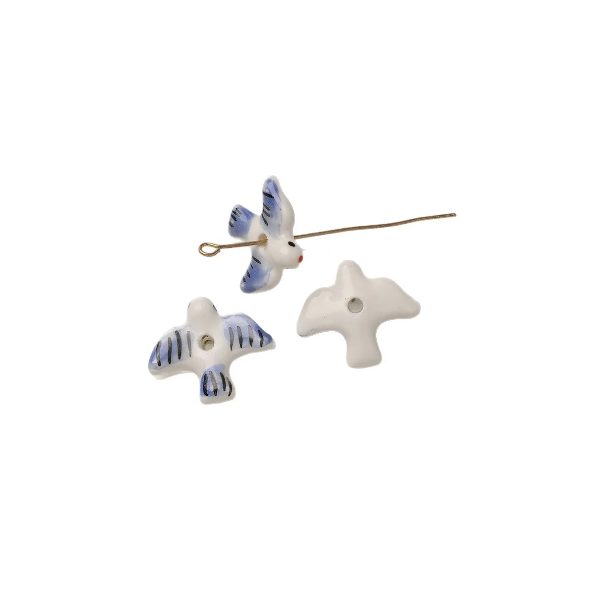 حمامة السلام ثلاثية الأبعاد محاكاة مرسومة باليد ابتلاع حمامة السيراميك حبة لتقوم بها بنفسك مجوهرات اكسسوارات سوار قلادة قلادة المواد #4