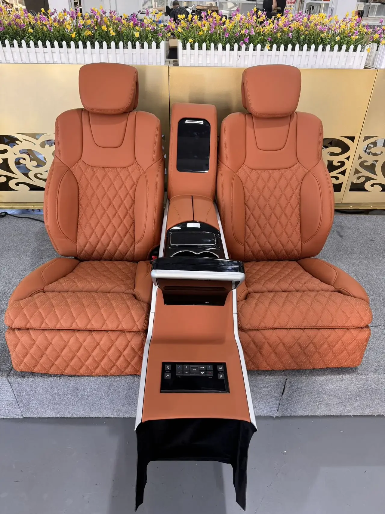 Luxury aviation-style modified SUV interior leather seats with massage and heating functions, aftermarket car enhancements
