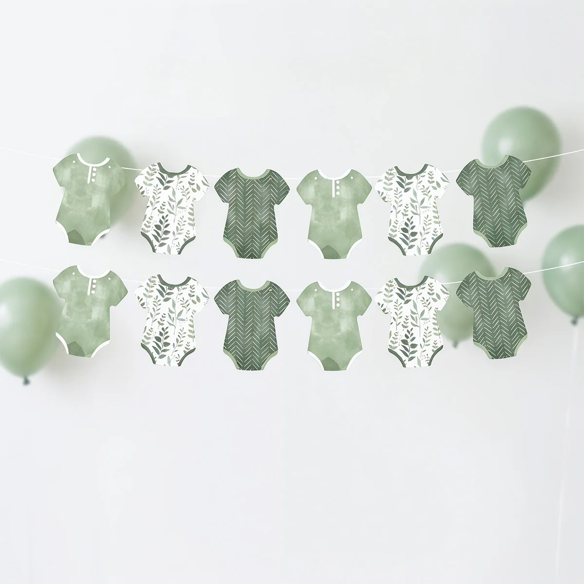 Happiness Boho Botanical Baby Garland Banner Greenery Baby Bodysuits Baby Shower Gender Reveal  Baptismal Party Decorations - view 3