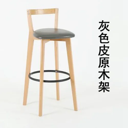 كرسي بار، خشب نورديك صلب، مقعد بار إبداعي بسيط وحديث، شرفة على الطراز الصيني الجديد، كرسي مرتفع بمسند ظهر فاخر خفيف للمنزل #5