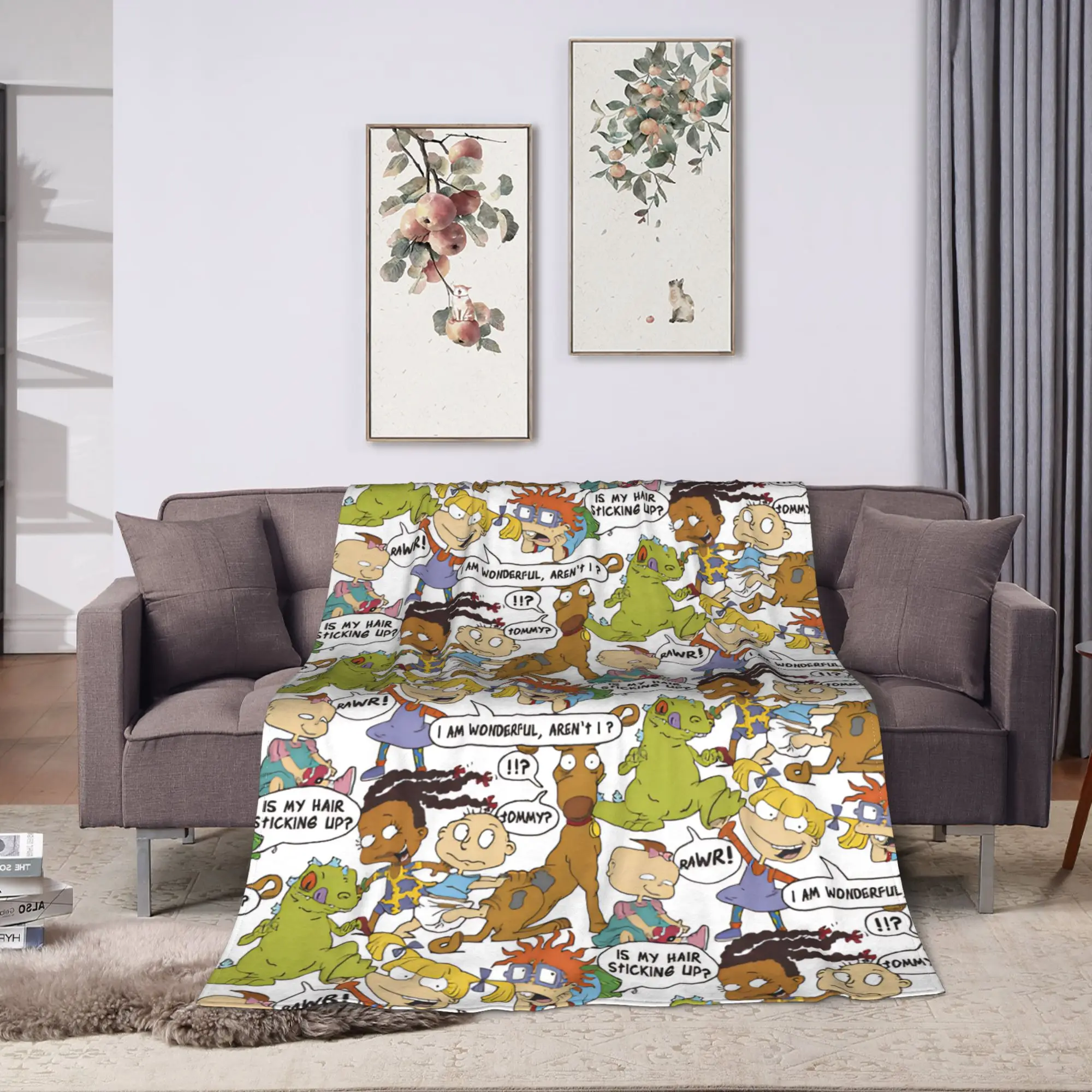 Rugrats الرسوم المتحركة شخصية بطانية جودة سوبر الفراش الدافئة يلقي الخريف التخييم الأريكة السرير رقيق المفرش