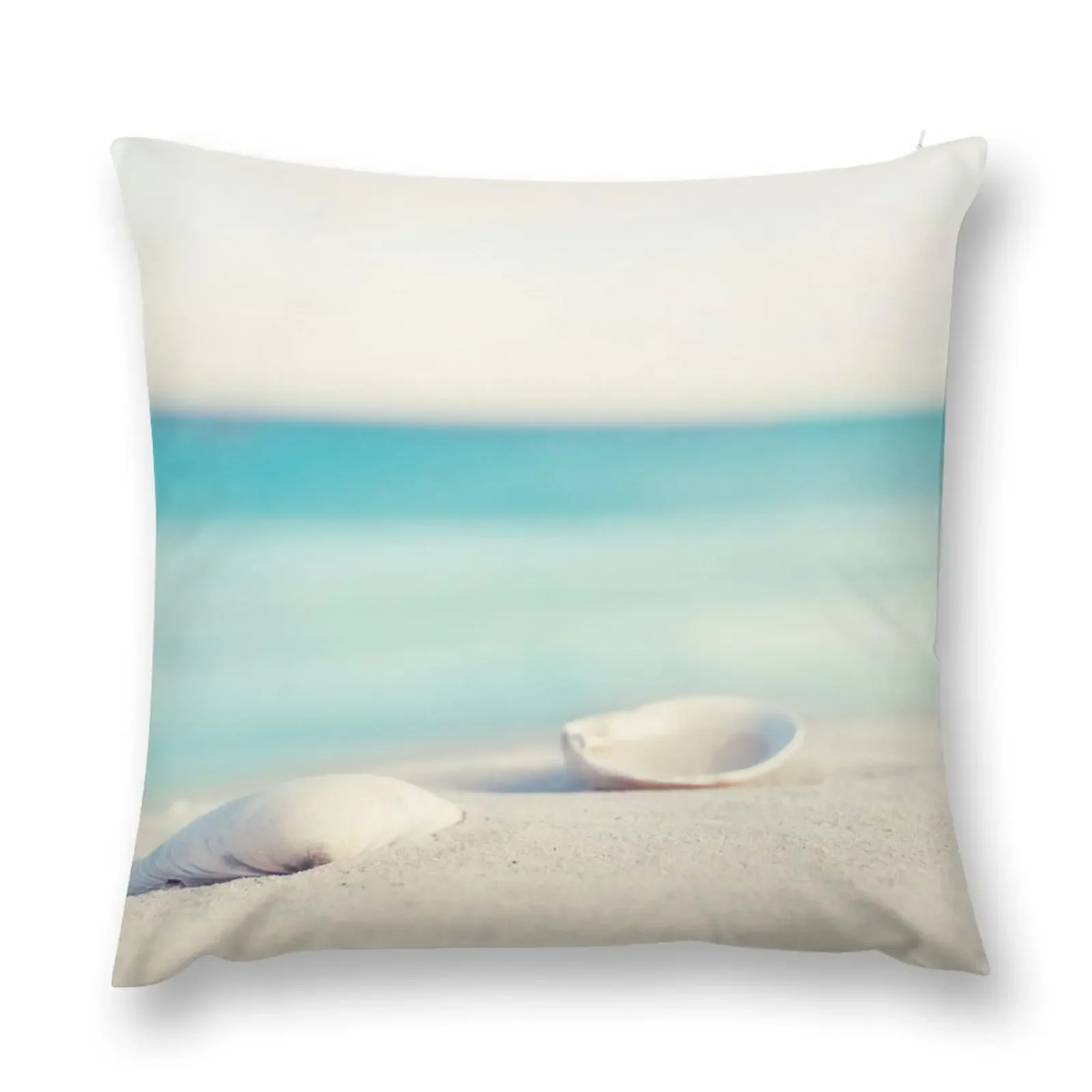 Seashell Beach Ocean Photography Throw Pillow Custom Cushion Sofa Pillow Cover Cushion Cover Set luxury decor pillow