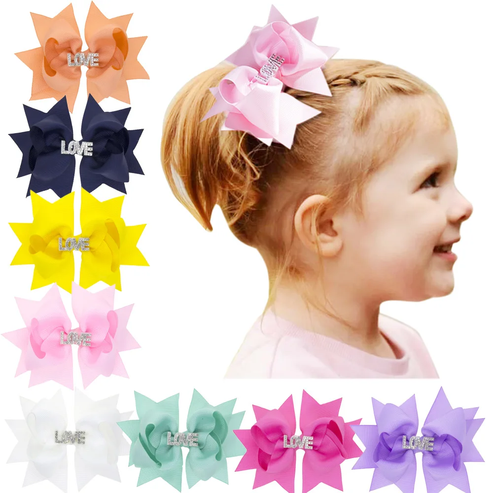 

Kid's Bow Hair Clips Grosgrain Cute Multilayer Bowknots Hair Barrette Love Bow Hair Alligator Decorative Headwear Children 10PCS