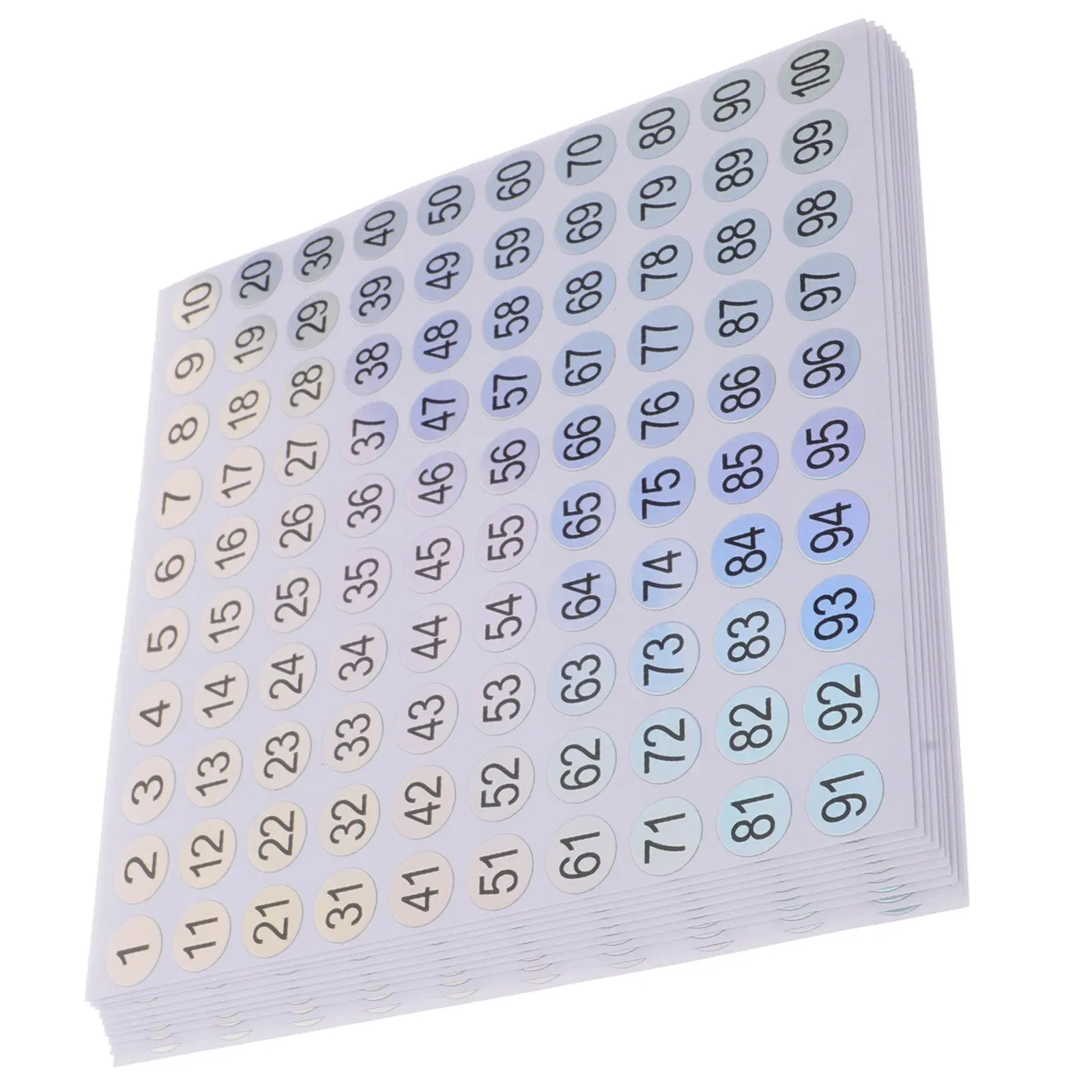 

10 Sheets Number Stickers High Contrast Reflective Film Design Self Stick Number Labels for Desk Table Locker Door