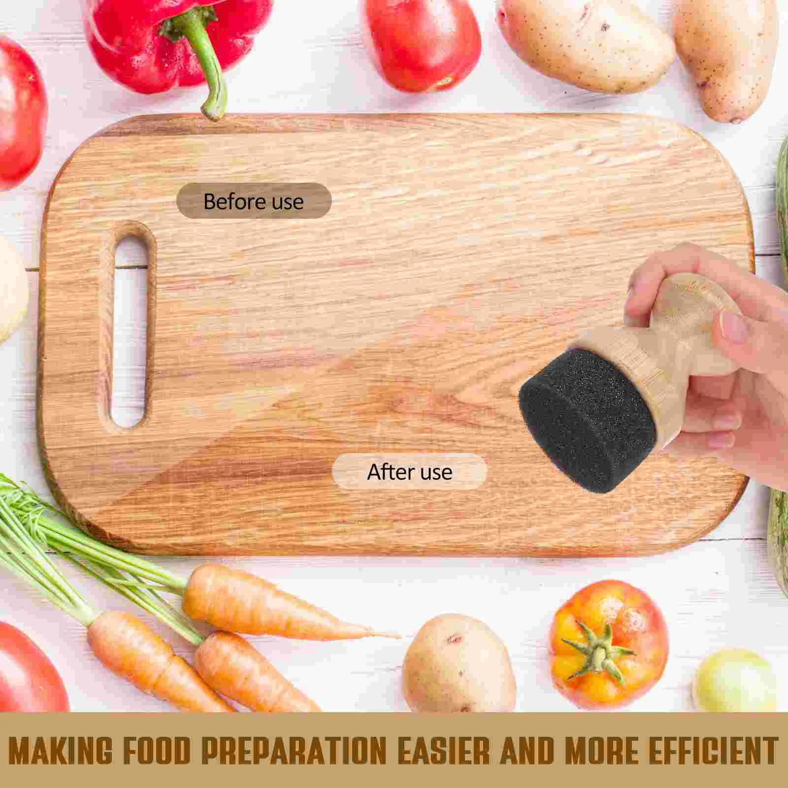 1 Utensil Oil Applicator Wood Block Cutting Board Brush For Wax Spatula Cream Spoon Mineral