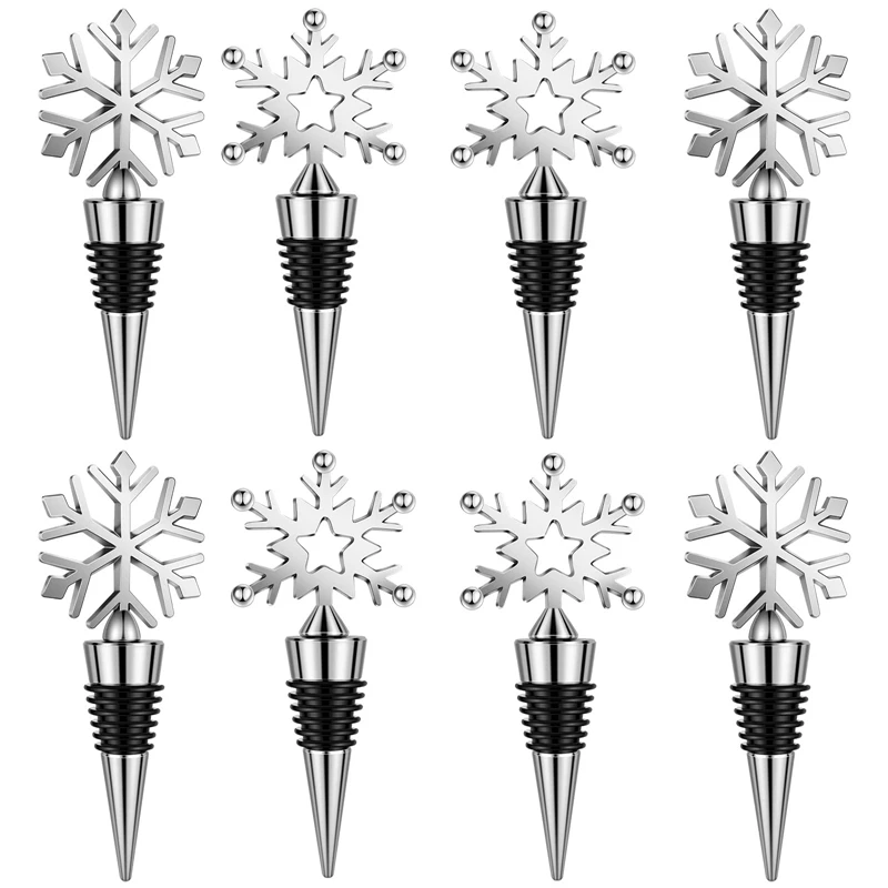 

8 шт. пробка для вина в виде снежинки, многоразовая пробка для бутылки вина, пробки для бутылок вина и напитков