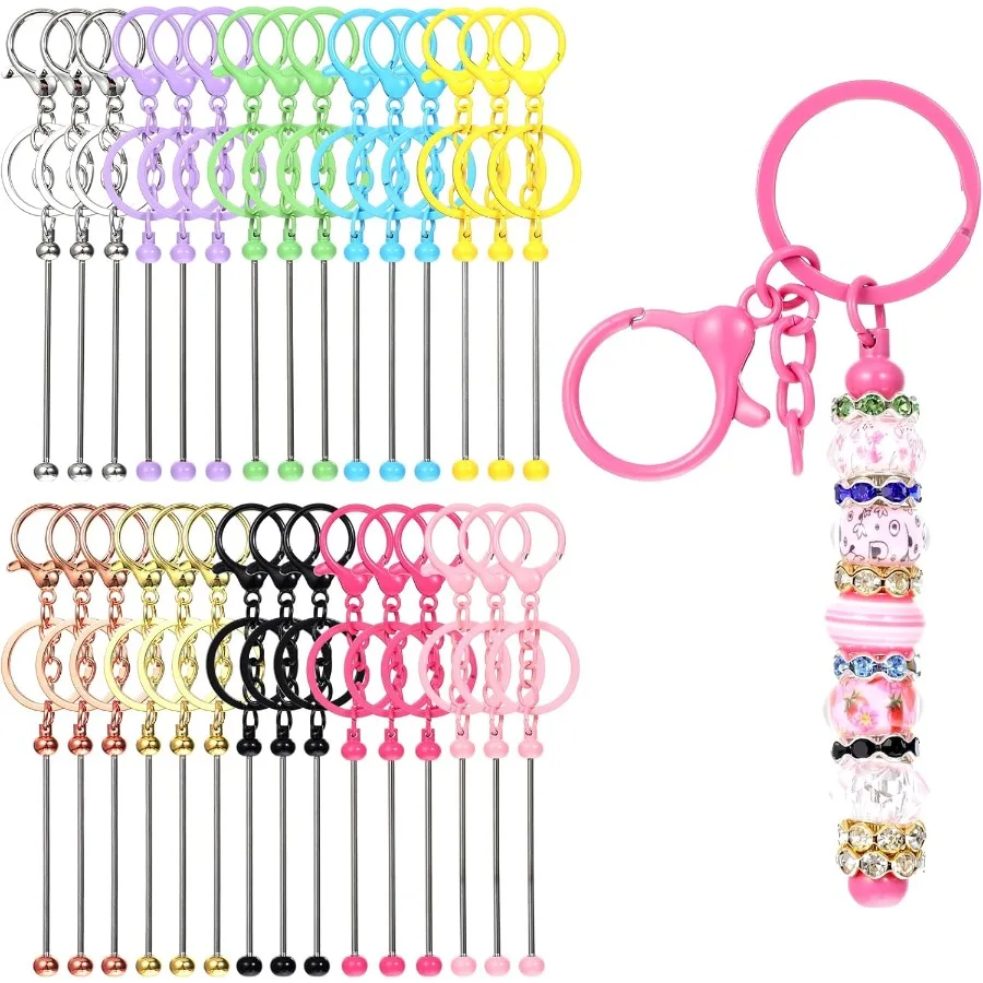 

30 шт., брелок из бисера, брелок из бисера, красочный металлический DIY, разноцветные брелки, брелки, аксессуары, принадлежности для самостоятельного изготовления