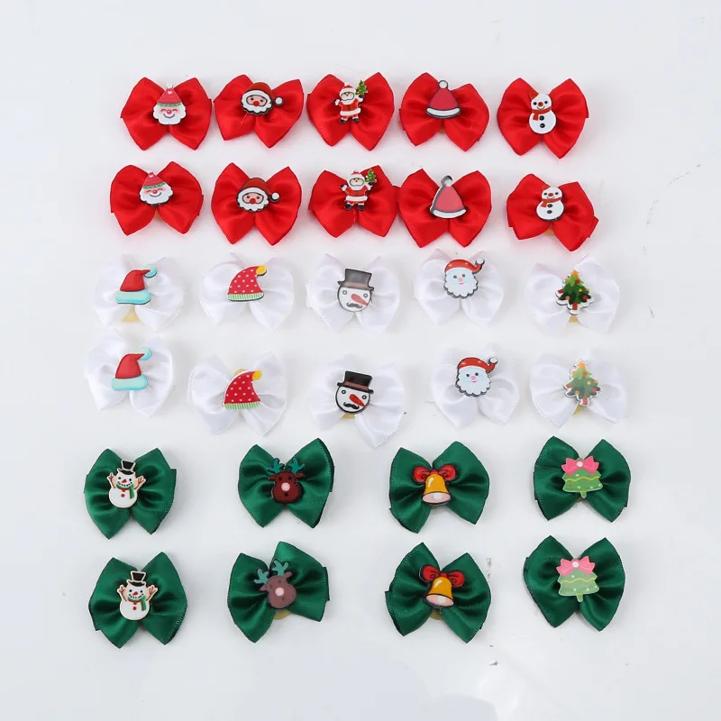 Christmas Pet Bows Dog Hair Accessories Holiday Party Dogs Bows Hair Dog Grooming Bows For Small Dog Pet Supplies