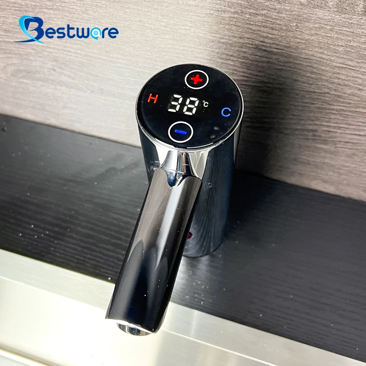 Desktop Bathroom Smart Water Basin Touch Screen Digital Thermostat Electronic Faucet Sensor