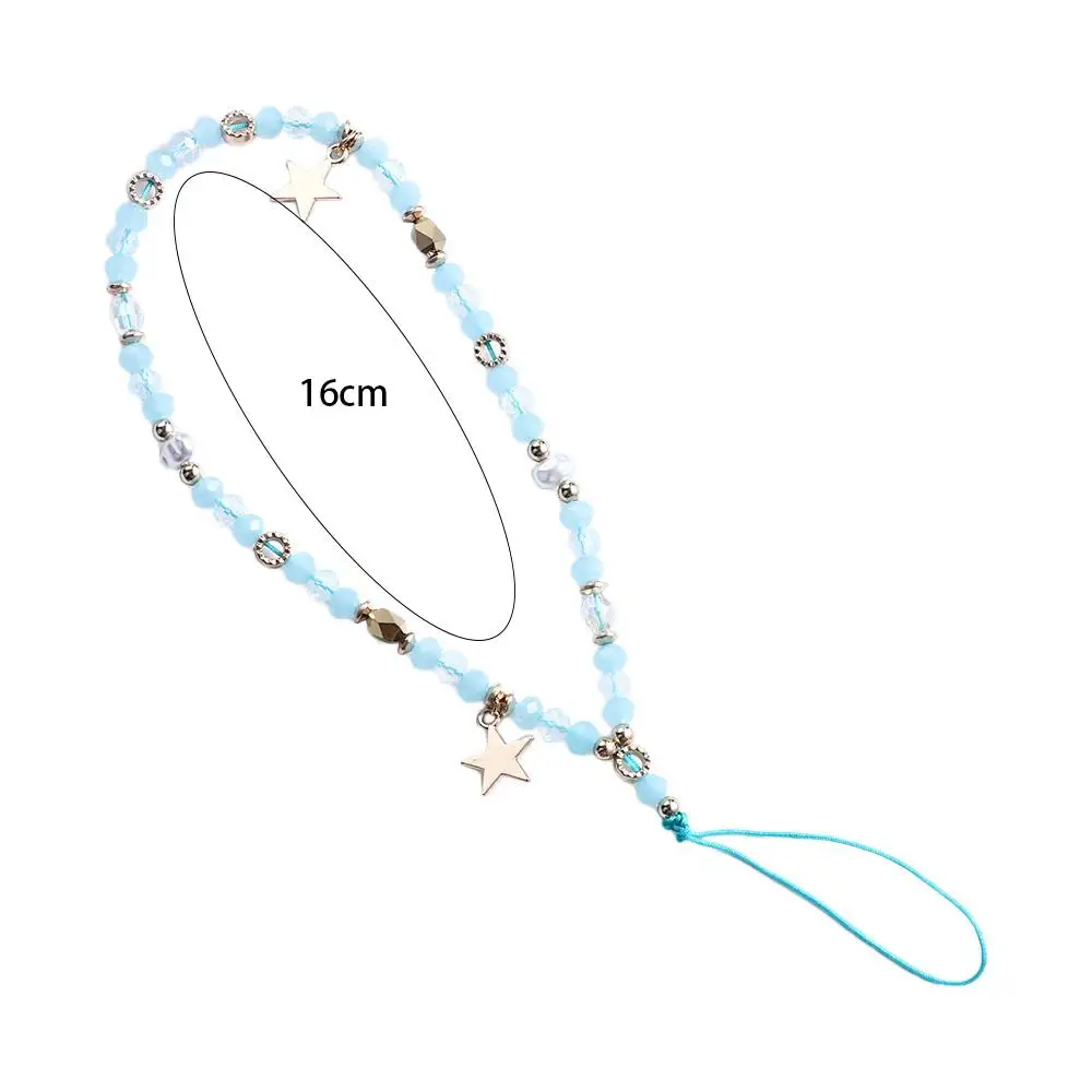 

Telephone Jewelry Hanging Rope Charming Telephone Cord Phone Chains Beads Chain Five-pointed Star Pendant Mobile Phone Strap