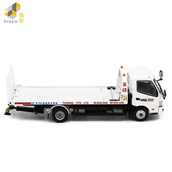 Tiny 1:64 Hi-no 300 Yi-shun Flatbed Tow Truck NO.20 Alloy Simulation Model Car