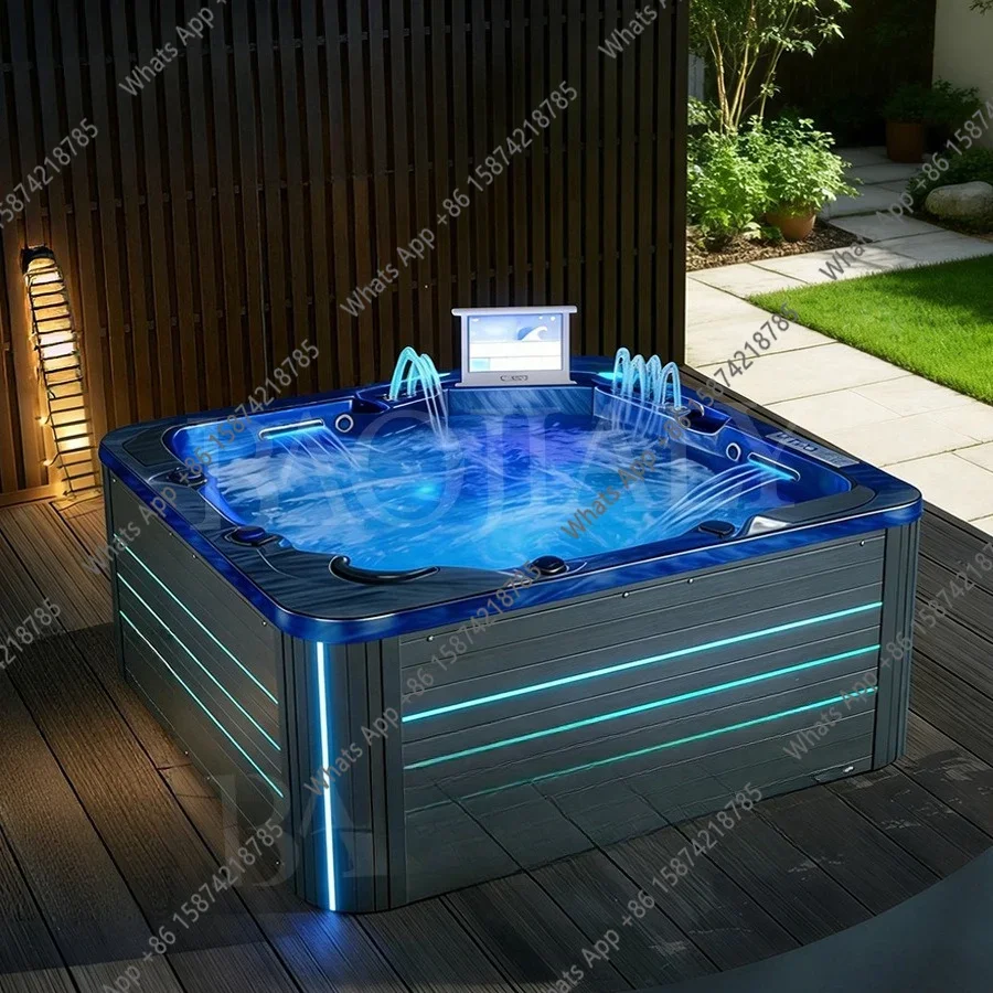 X30 5 Seats Cloud Blue Acrylic Outdoor Smart Surfing Massage SPA Bath Villa Hotel Thermostatic Heating Cylinder