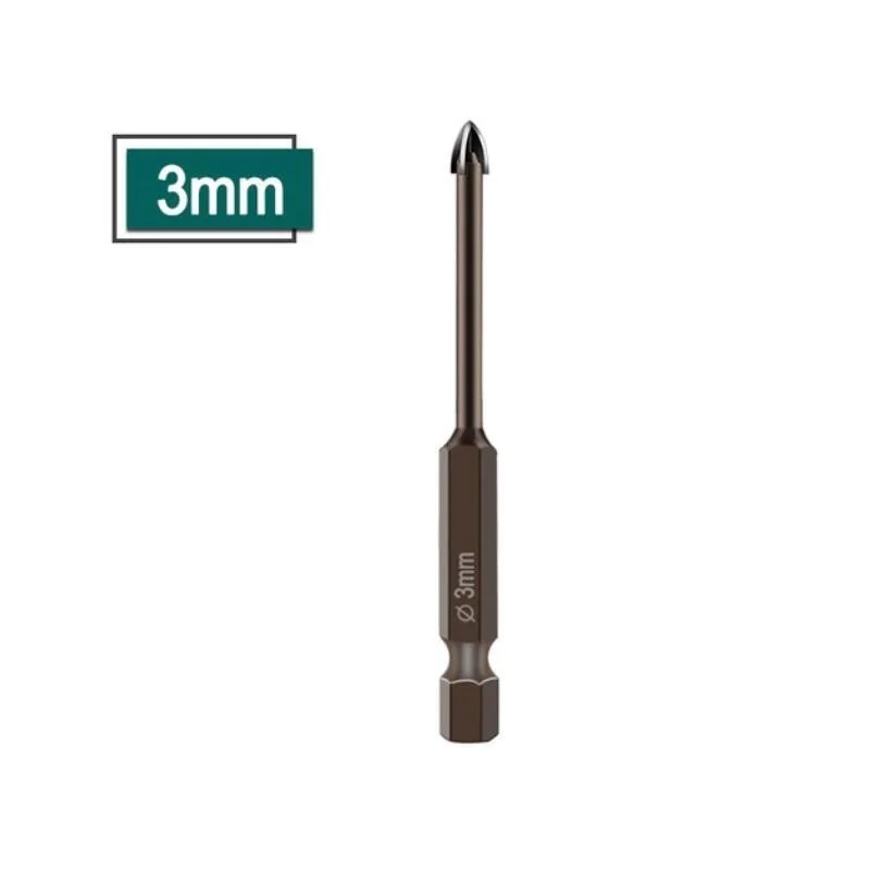 1pc 3-12mm Brown Cross Hex Tile Bits Hole Opener Alloy Triangle Drill Glass Ceramics Concrete Granite Plastic Hand Drills