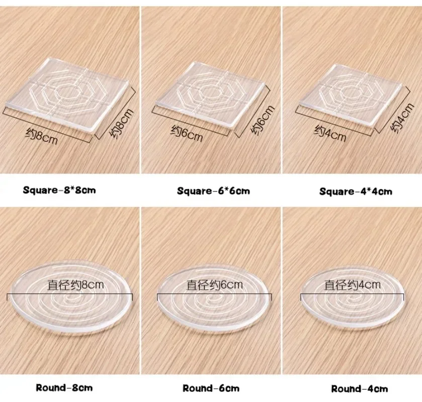 Transparent Silicone Furniture Mats Table Leg Sof Feet Pu Sticky Patch Table Corner Bed Anti-Collision Bed Leg Mute Non-Slip Mat