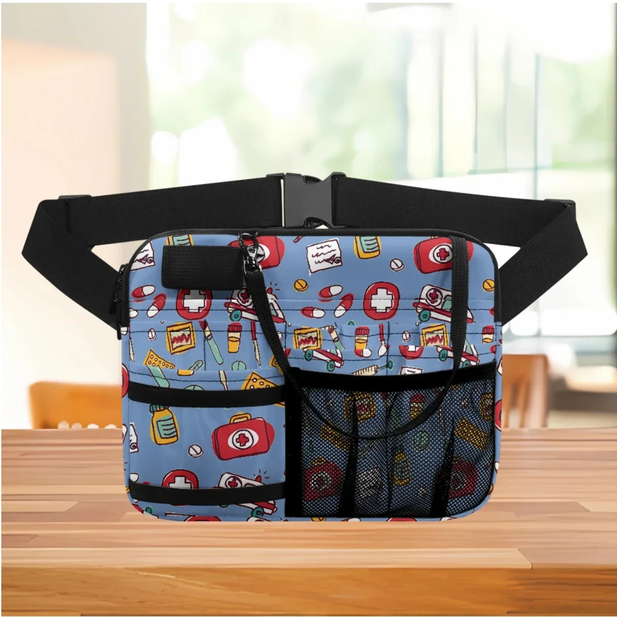 

Medical Equipment Printed Waist Bags Hospital Work Portable Shoulder Nurse Belt Bag Adjustable Multi-pocket Storage Pouch 2023