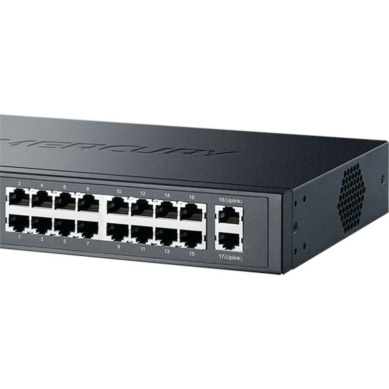 MERCURY SG118P 16-Port Gigabit PoE+ 2-Port GE Switch, 18 X 10/100/1000Mbps RJ45, 250W PoE, 30W Per Port, Plug and Play