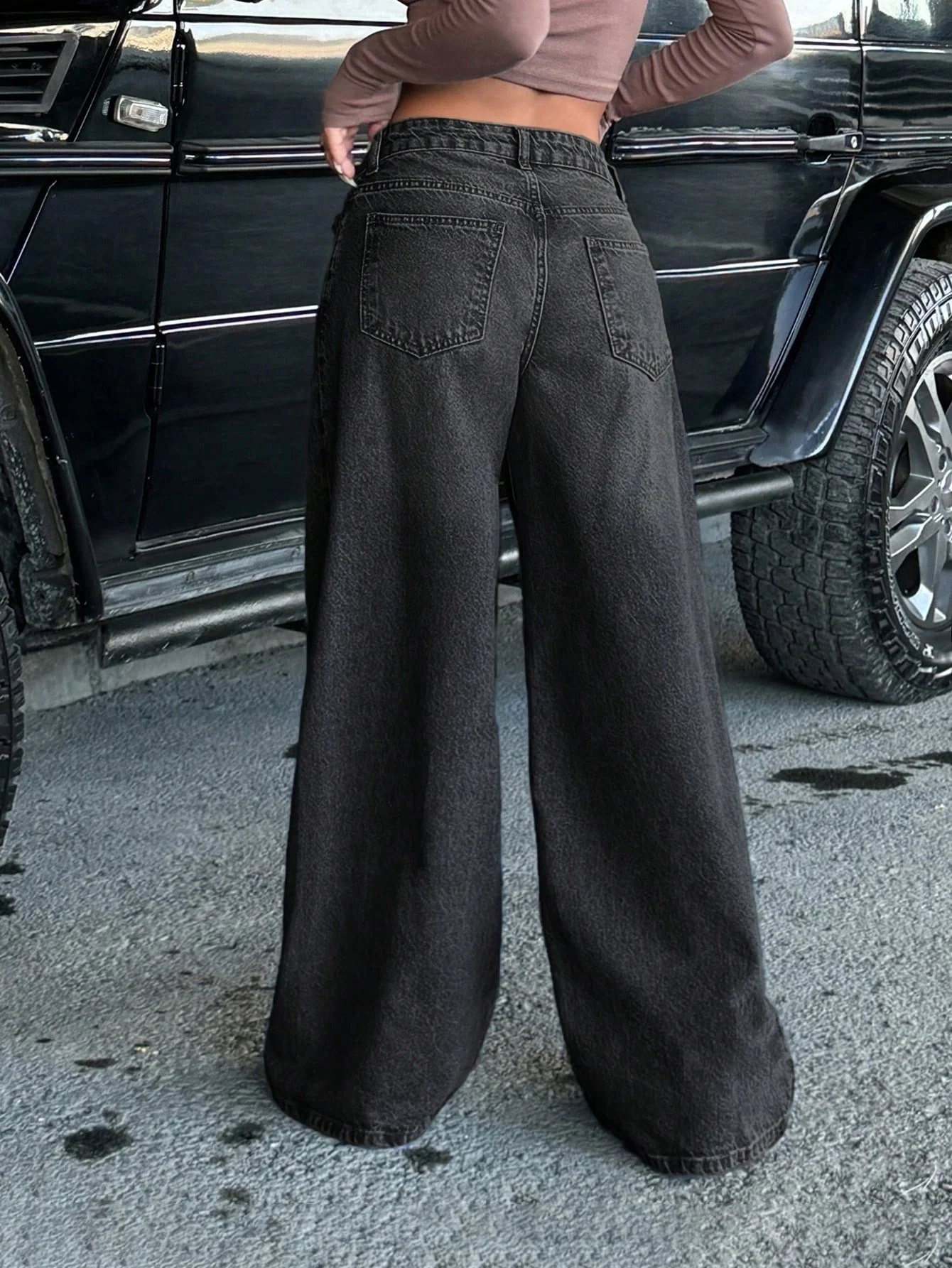 Solid Color Jeans Gender Neutral Black Baggy Denim Y2K Drip Original No accessories or belts included