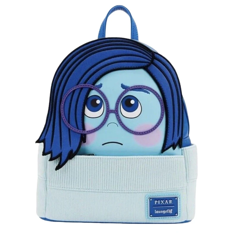 Hot Loungefly Disney Inside Out Sadness Cosplay Mini-Rucksack PU Leather Backpack Cartoon Fashion Cute Girl Storage Bag