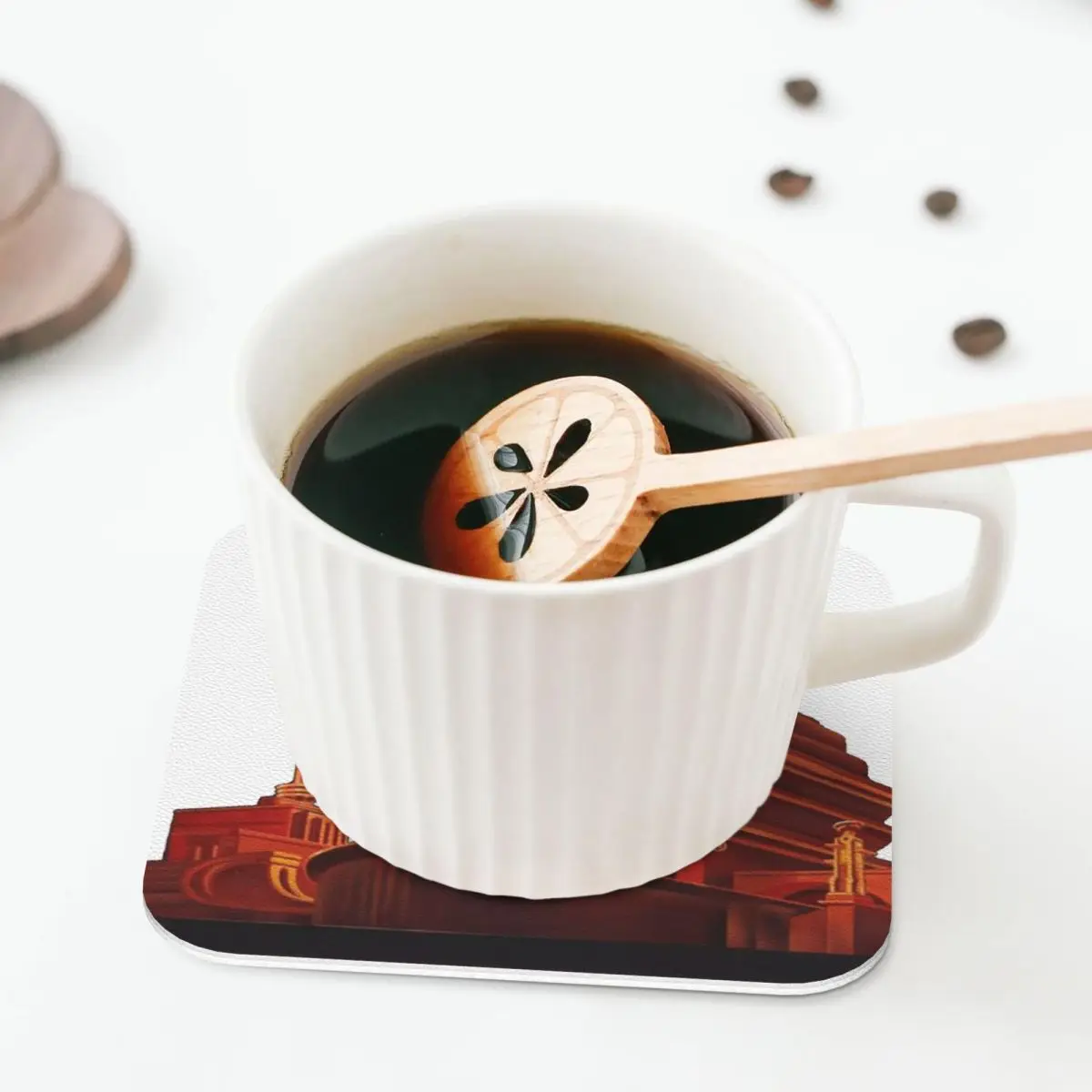 القرن العشرين الثعلب الوقايات المطبخ المفارش عدم الانزلاق كوب عازل الحصير القهوة للديكور المنزل أدوات المائدة منصات مجموعة من 4