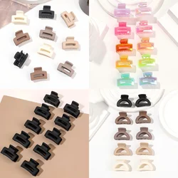 10 Pcs Multicolor Matte Rectangle Small Hair Claw Clips for Women Girls Cute Bangs Hairpin Hair Accessories
