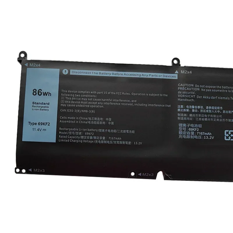 

New 69KF2 for D-ell X-PS 15 9500 P-recision 5550 Battery Laptop Battery 69KF2 8FCTC 70N2F Battery Internal New