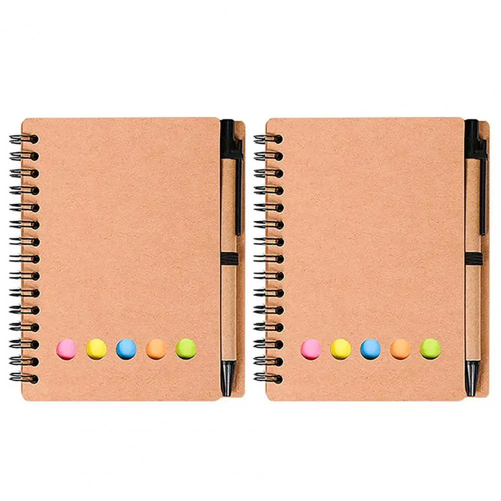 Cahier à spirale avec stylo et pense-bête, cahier de licence durable pour le travail de bureau et l'école, 1 ensemble
