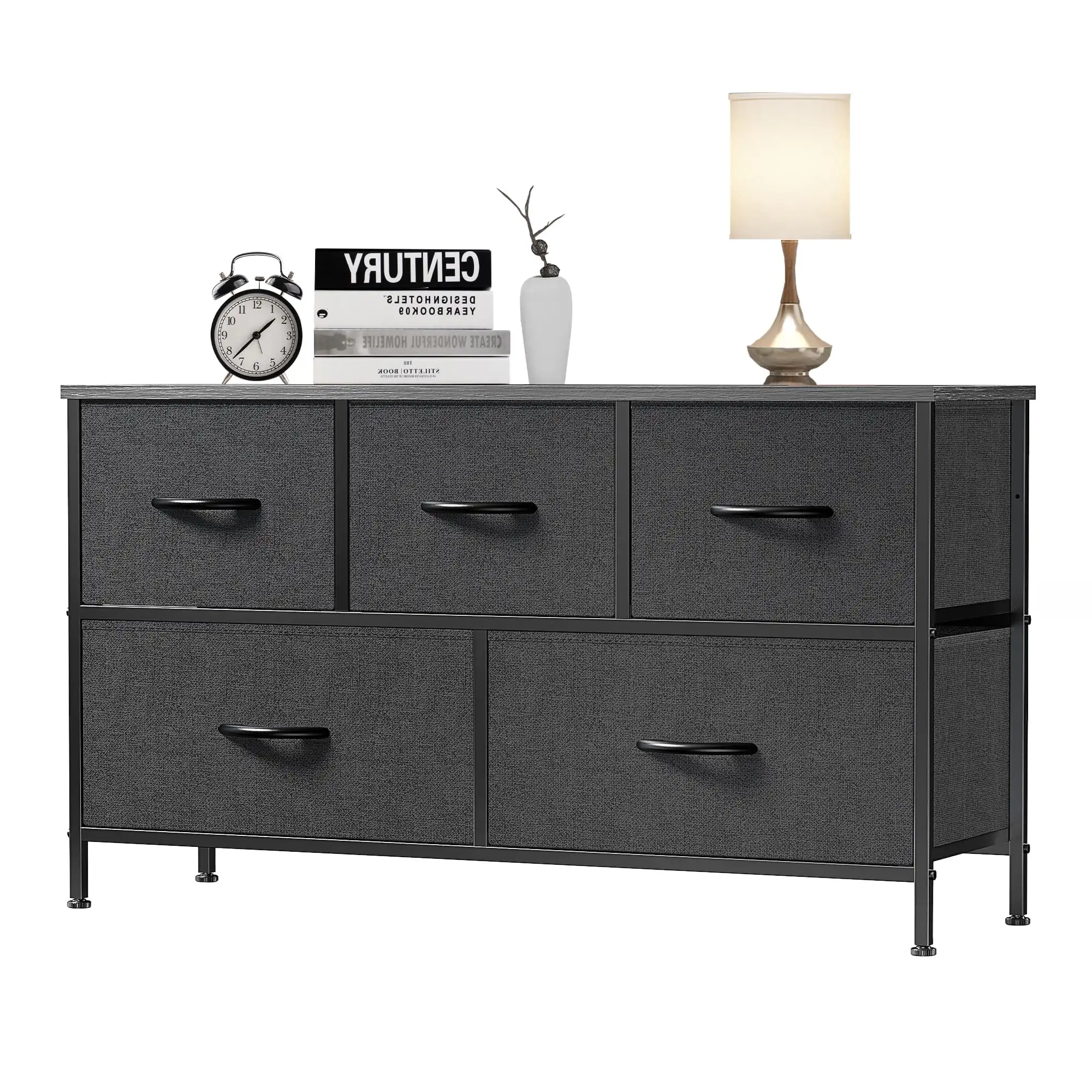 

Drawer Dresser, Wide Chest Of Drawers Nightstand Storage Tower Storage Dresser Fabric Dresser With Wood Top for Living Room