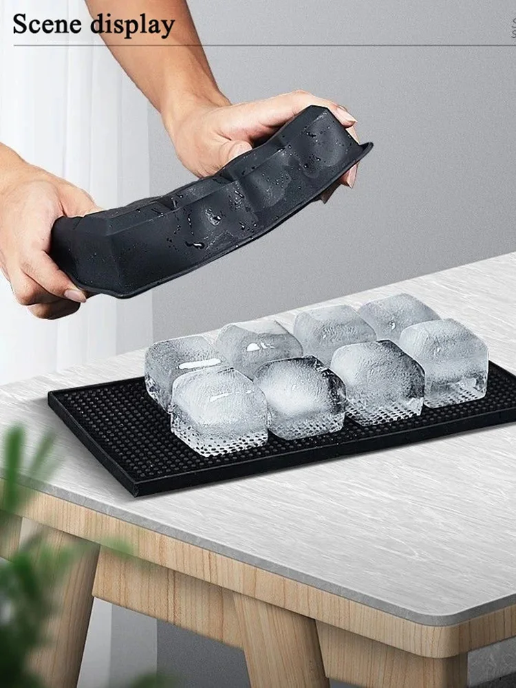 4/6/8/15 grille Silicone moule à glaçons grand carré plateau à glaçons moule fabricant de glaçons Non toxique Durable Bar Pub vin fabricant de blocs de glace