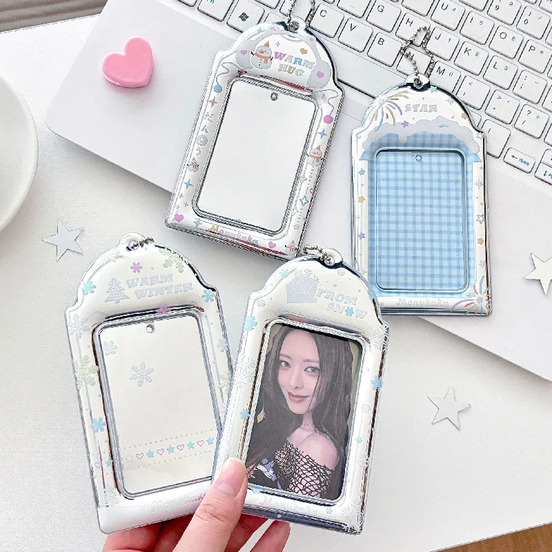 

Silver Snowflake 3-Inch Card Holder Kpop Pvc Photocard Holder Star Card Holder Photo Albums Cards Collect