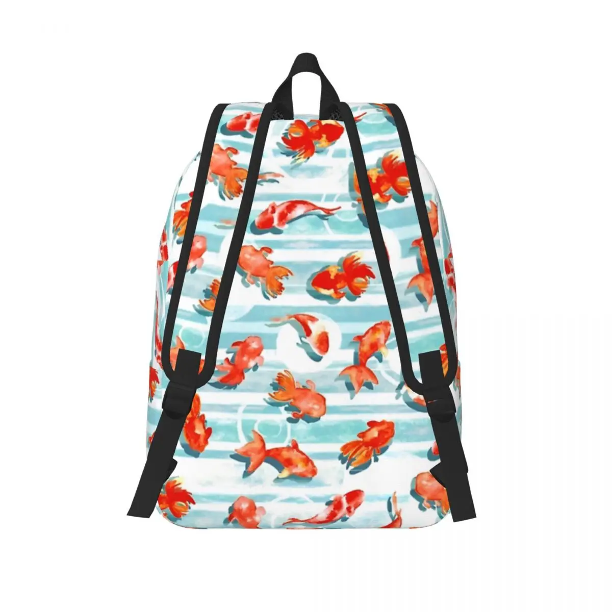 수채화 금붕어 캐주얼 배낭 스포츠 학생 작업 별이 빛나는 고래 상어 데이 팟 남성 여성 대학 캔버스 가방