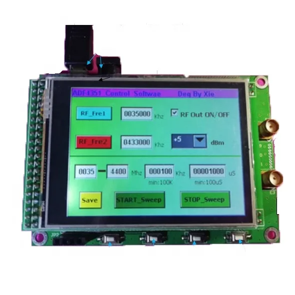 وحدة ADF4350 TFT شاشة ملونة تعمل باللمس STM32 مصدر إشارة تردد الاجتياح