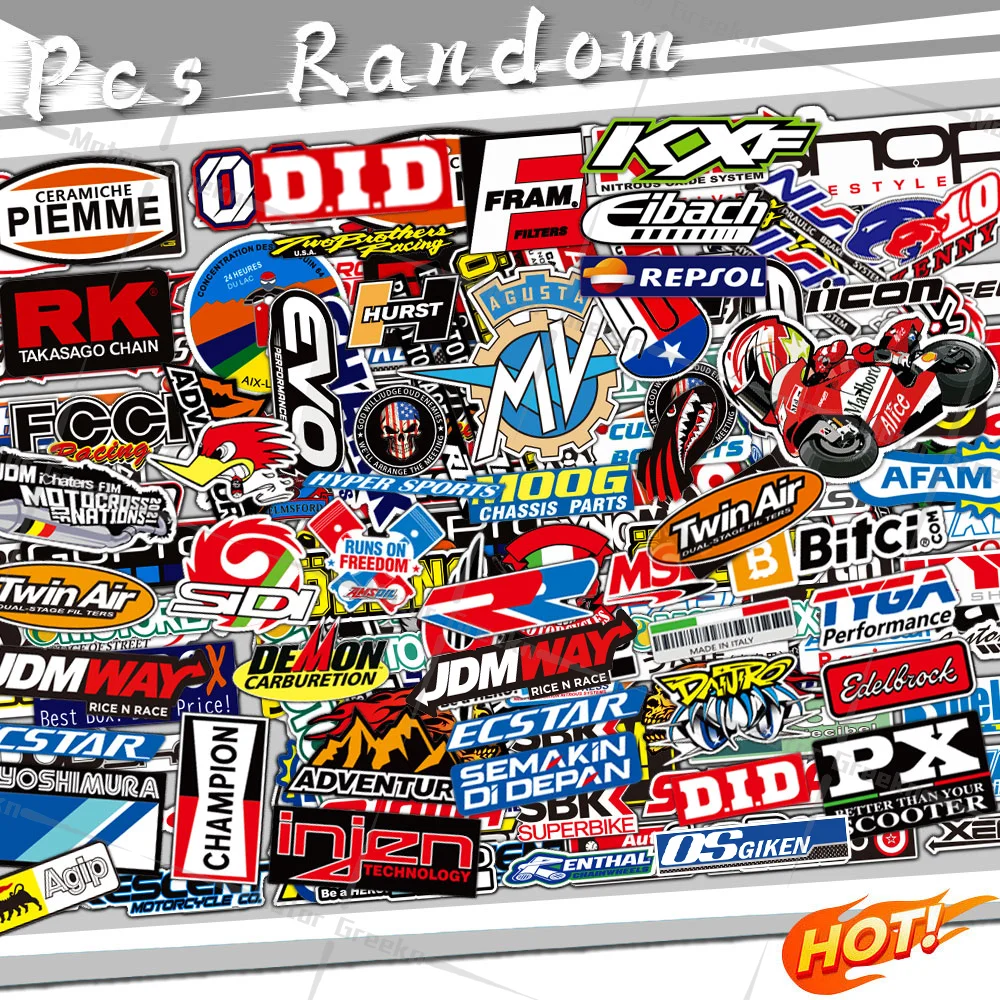 Adesivi moto Moto Sponsor Logo Casco Serbatoio Strisce laterali Decalcomanie Impermeabili per Honda Suzuki Kawasaki BMW Yamaha
